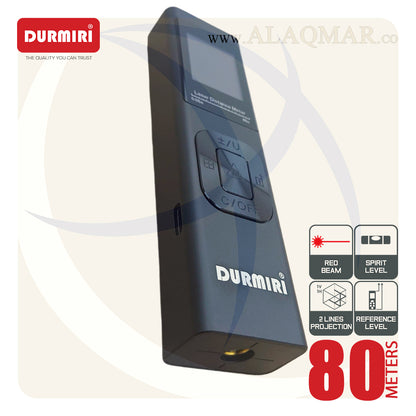 متر ليزر 80متر + ميزان ليزر 2خط 15متر  خط احمر DM-1485 DURMIRI