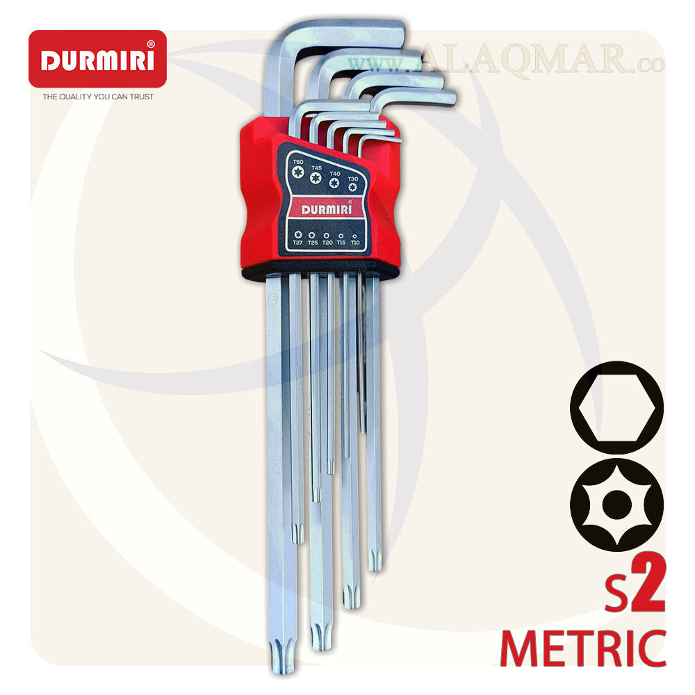 طقم النكي + نجمة توركس بدليل طويل طول اكثر 9ق 1.5-10ملي T10-T50 S2 DM-270 DURMIRI