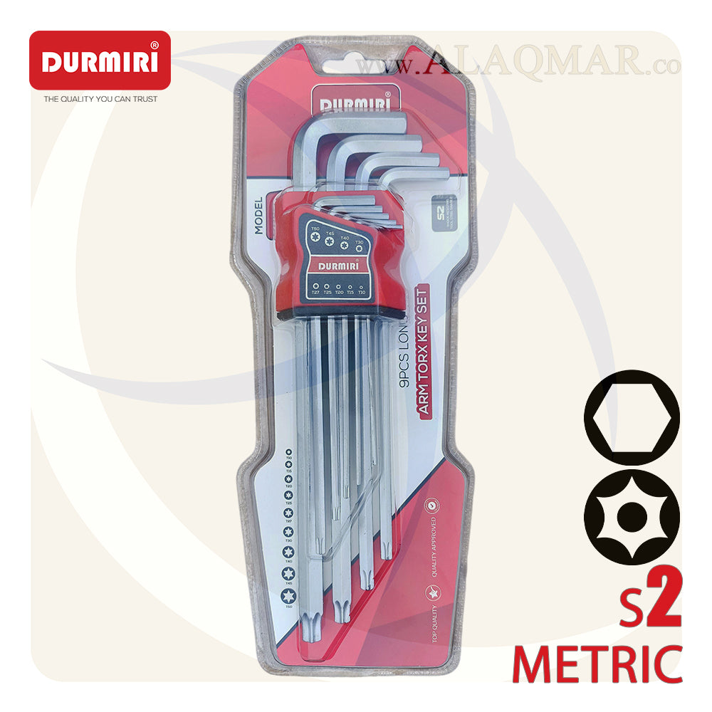 طقم النكي + نجمة توركس بدليل طويل طول اكثر 9ق 1.5-10ملي T10-T50 S2 DM-270 DURMIRI