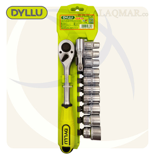 طقم لقم رباط مسدسة مربع 1/2بوصة 12ق CrV علي كارت DTST2212 DYLLU
