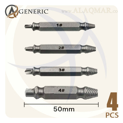طقم ايزي اوت 2في1 4ق 1-4 SCREW EXTRACTOR GENERIC