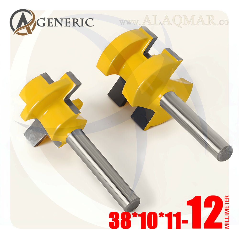 طقم بنط راوتر تجميع (لسان ومجرى) 2 قطعة - كعب 12ملي - مقاس 38*10*11 GENERIC