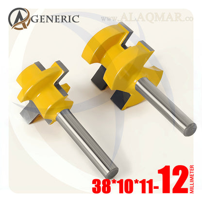 طقم بنط راوتر تجميع (لسان ومجرى) 2 قطعة - كعب 12ملي - مقاس 38*10*11 GENERIC