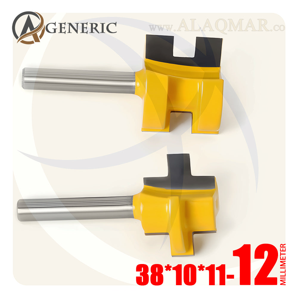 طقم بنط راوتر تجميع (لسان ومجرى) 2 قطعة - كعب 12ملي - مقاس 38*10*11 GENERIC