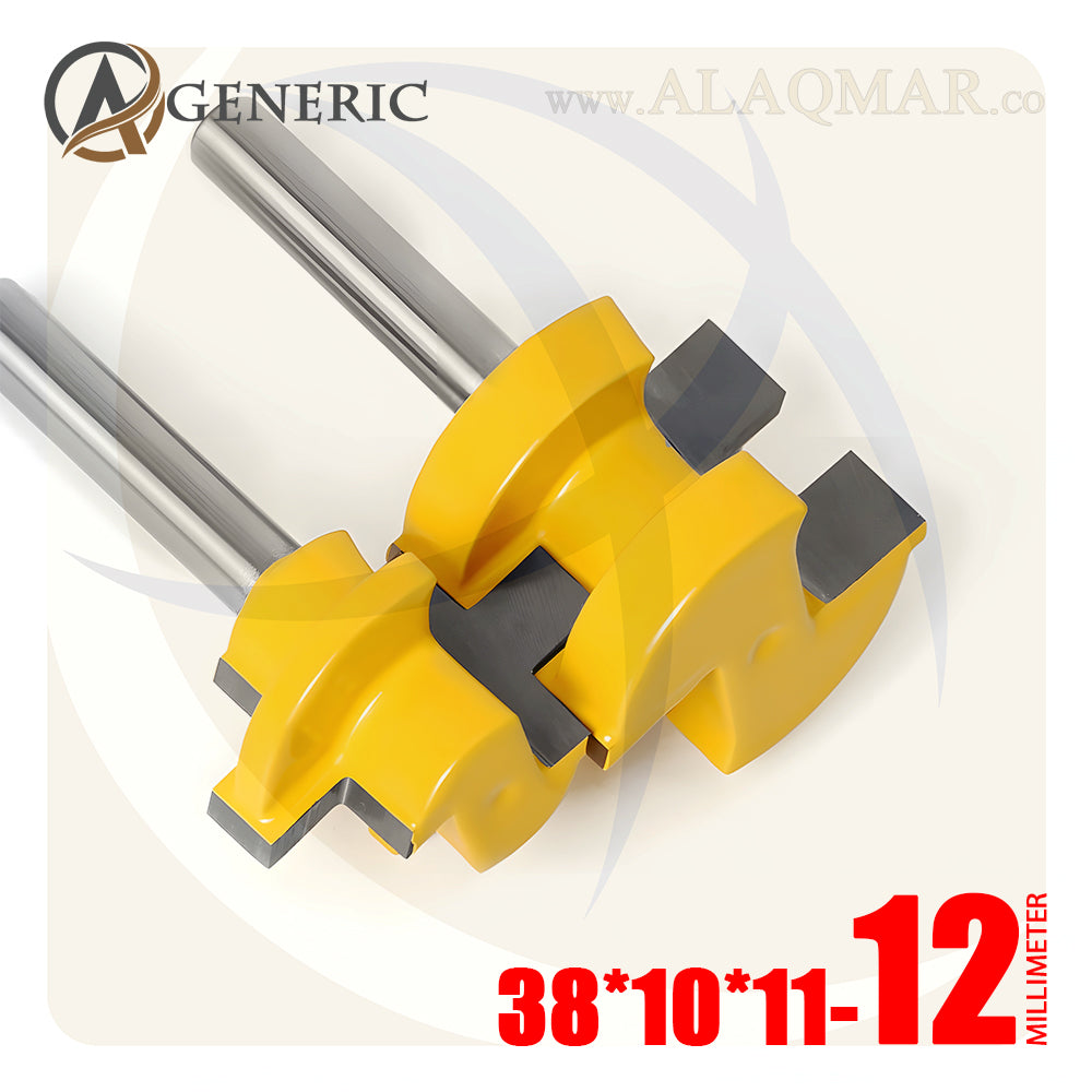 طقم بنط راوتر تجميع (لسان ومجرى) 2 قطعة - كعب 12ملي - مقاس 38*10*11 GENERIC