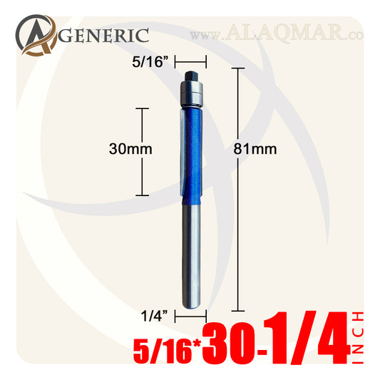 بنط راوتر عدلة مسح ونسخ كعب 2 بلي علوي 2 ريشة - كعب 1/4 بوصة - مقاس 5/16×30 BLUE GENERIC