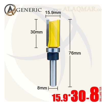 بنط راوتر عدلة مسح ونسخ كعب بلي سفلي 2 ريشة - كعب 8 ملي - مقاس 15.9×30 GENERIC