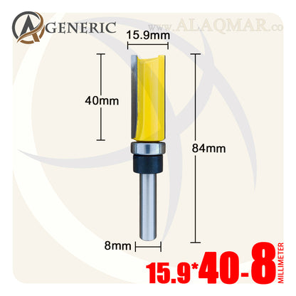 بنط راوتر عدلة مسح ونسخ كعب بلي سفلي 2 ريشة - كعب 8 ملي - مقاس 15.9×40 GENERIC