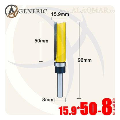 بنط راوتر عدلة مسح ونسخ كعب بلي سفلي 2 ريشة - كعب 8 ملي - مقاس 15.9×50 GENERIC