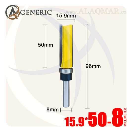 بنط راوتر عدلة مسح ونسخ كعب بلي سفلي 2 ريشة - كعب 8 ملي - مقاس 15.9×50 GENERIC