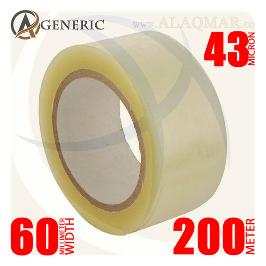 سلوتب شفاف عرض 6سم * 200متر - 43ميكرون 60MM-200M GENERIC