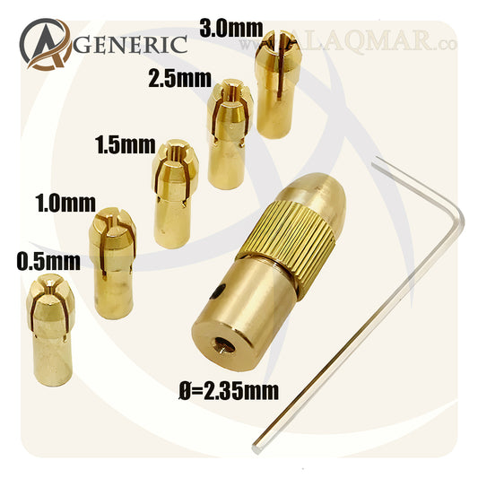 طقم كوليه ميني كرافت 4.8ملي 5ق 0.5-3.2ملي + ظرف للشنيور 2.35ملي + راس ظرف M8 COLLET CHUCK 2.35 GENERIC