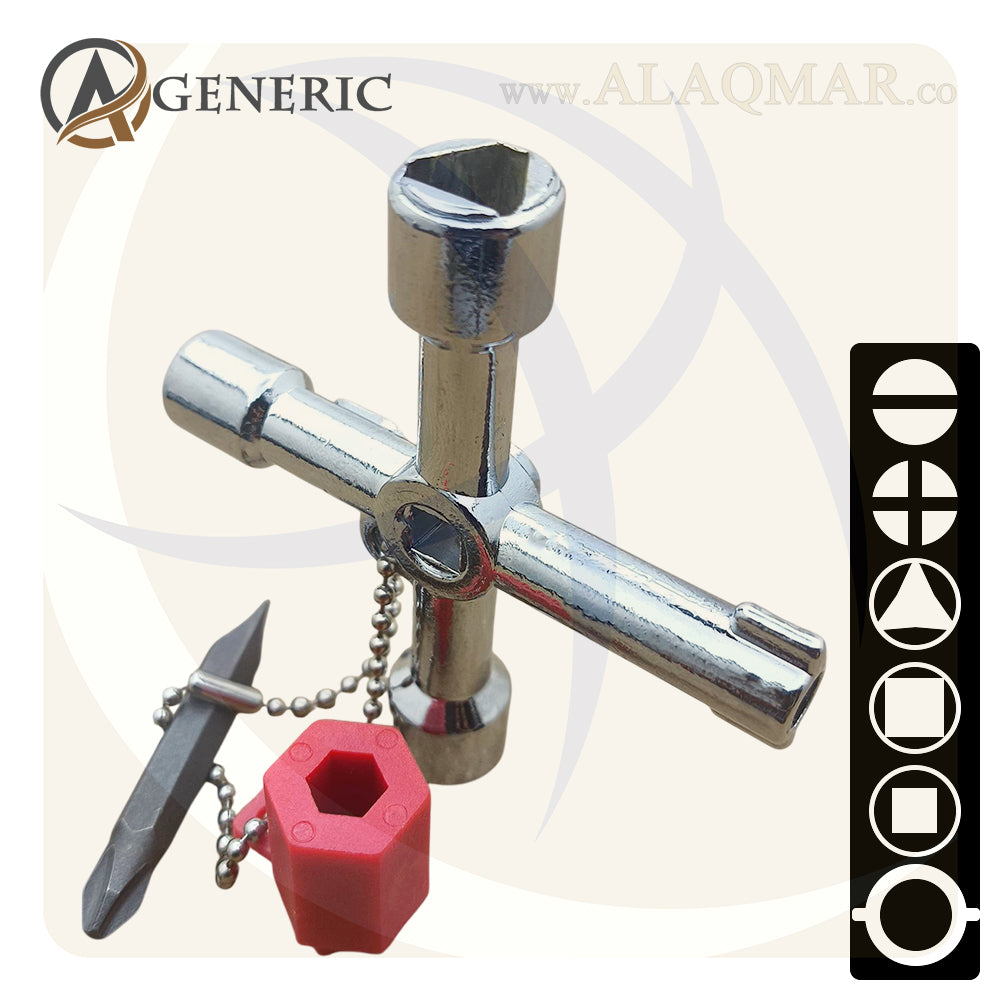مفتاح كبائن و طوارئ و صيانة 4في1 4IN1 CROSS KEY GENERIC