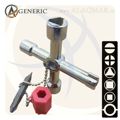 مفتاح كبائن و طوارئ و صيانة 4في1 4IN1 CROSS KEY GENERIC