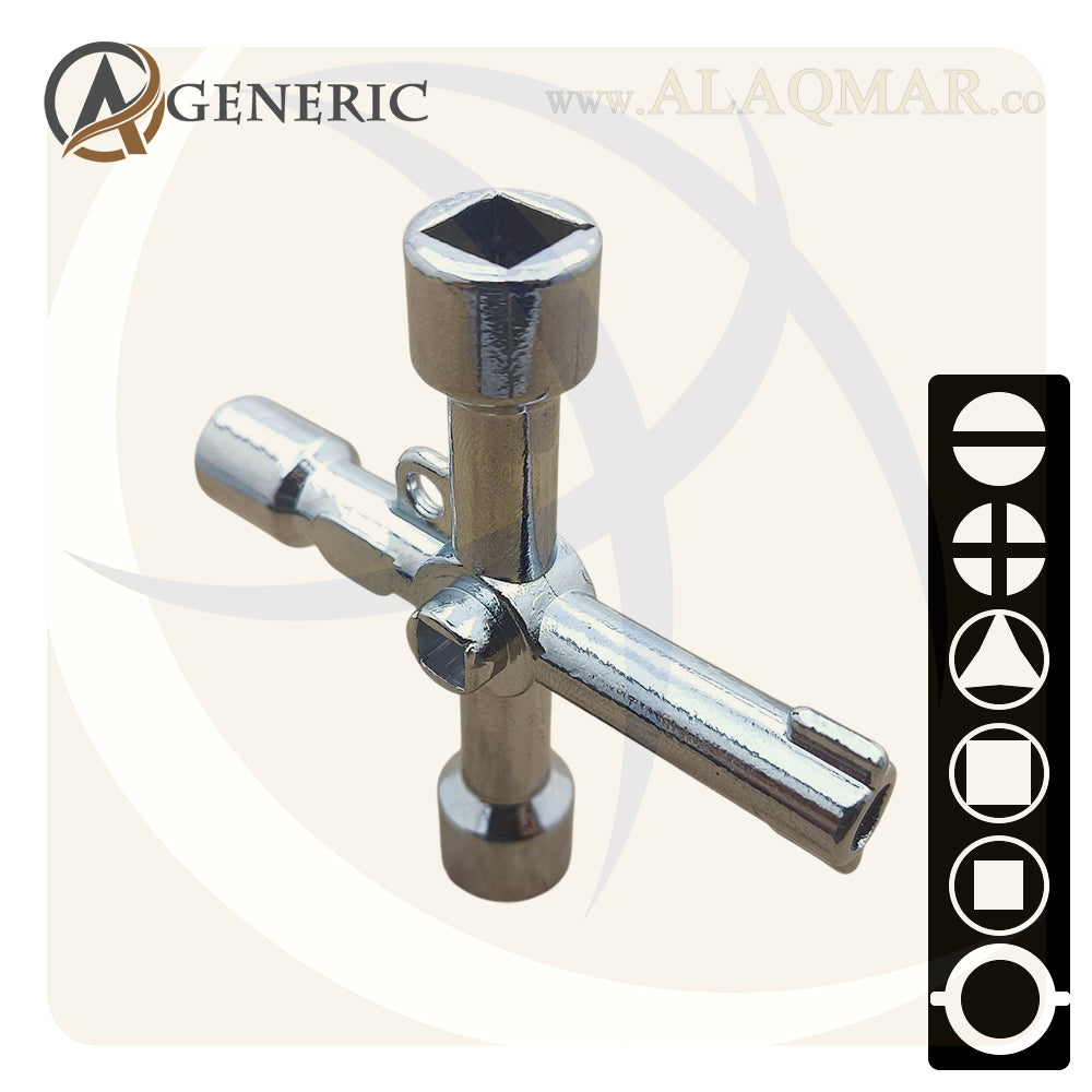 مفتاح كبائن و طوارئ و صيانة 4في1 4IN1 CROSS KEY GENERIC