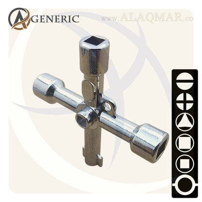 مفتاح كبائن و طوارئ و صيانة 4في1 4IN1 CROSS KEY GENERIC