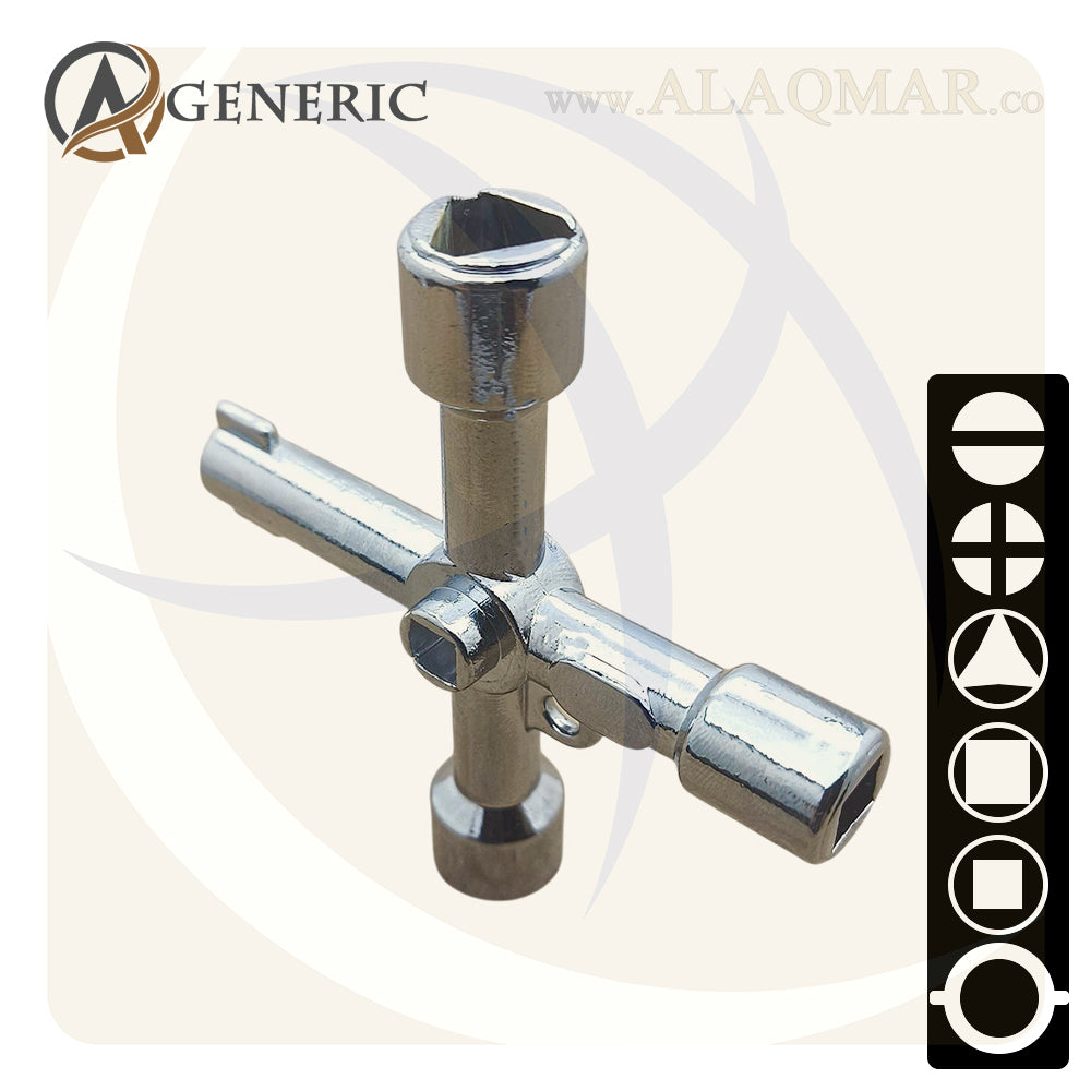 مفتاح كبائن و طوارئ و صيانة 4في1 4IN1 CROSS KEY GENERIC