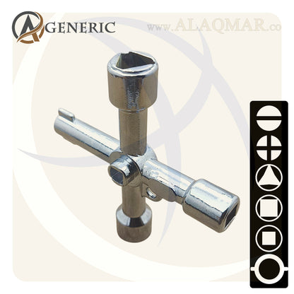 مفتاح كبائن و طوارئ و صيانة 4في1 4IN1 CROSS KEY GENERIC