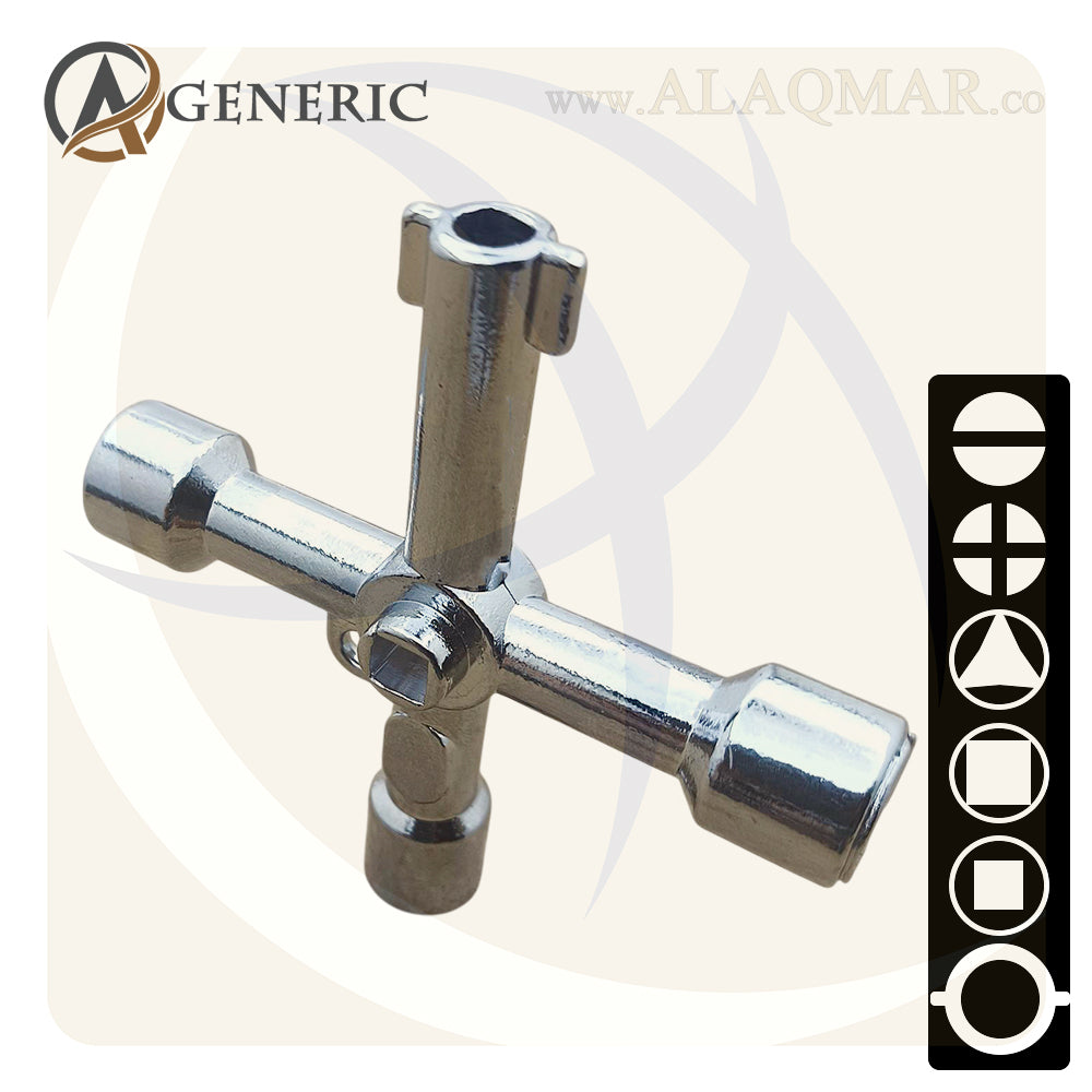 مفتاح كبائن و طوارئ و صيانة 4في1 4IN1 CROSS KEY GENERIC