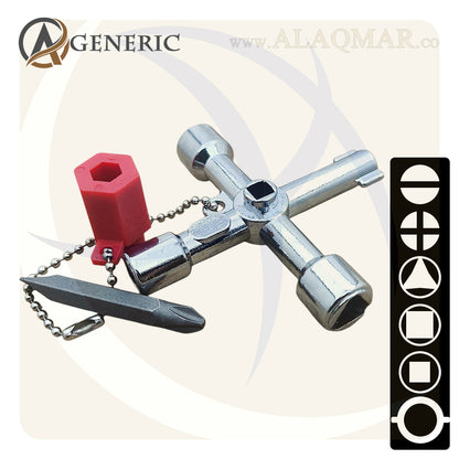 مفتاح كبائن و طوارئ و صيانة 4في1 4IN1 CROSS KEY GENERIC