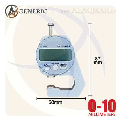 ميكرومتر قياس سمك ديجيتل جيتش ضغط 0-10ملي علبة بلاستيك DM1200 GENERIC
