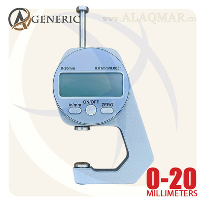 ميكرومتر قياس سمك ديجيتل جيتش ضغط 0-20ملي علبة بلاستيك DM1201 GENERIC