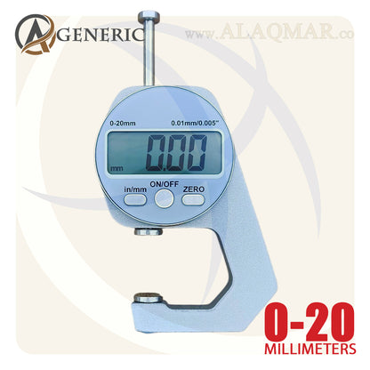 ميكرومتر قياس سمك ديجيتل جيتش ضغط 0-20ملي علبة بلاستيك DM1201 GENERIC