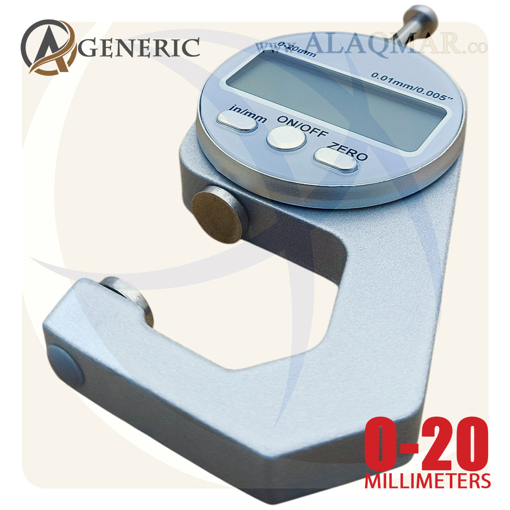 ميكرومتر قياس سمك ديجيتل جيتش ضغط 0-20ملي علبة بلاستيك DM1201 GENERIC