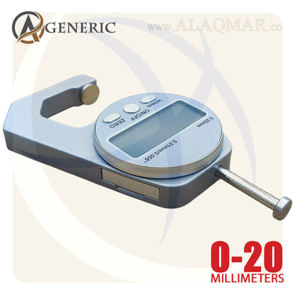 ميكرومتر قياس سمك ديجيتل جيتش ضغط 0-20ملي علبة بلاستيك DM1201 GENERIC