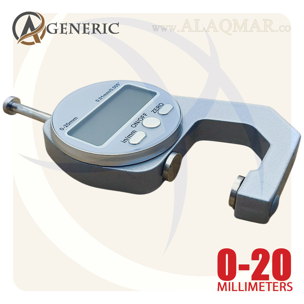 ميكرومتر قياس سمك ديجيتل جيتش ضغط 0-20ملي علبة بلاستيك DM1201 GENERIC