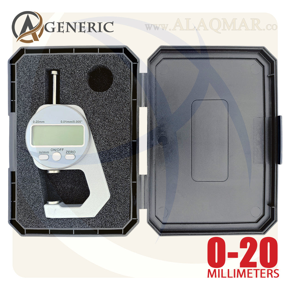 ميكرومتر قياس سمك ديجيتل جيتش ضغط 0-20ملي علبة بلاستيك DM1201 GENERIC