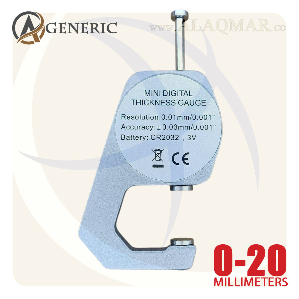 ميكرومتر قياس سمك ديجيتل جيتش ضغط 0-20ملي علبة بلاستيك DM1201 GENERIC