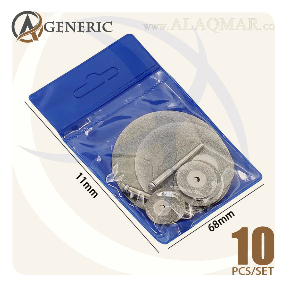 طقم اسطوانات قطع ميني الماظ 16-60ملي 10ق + 2ق ماندرل DIAMOND SAW GENERIC