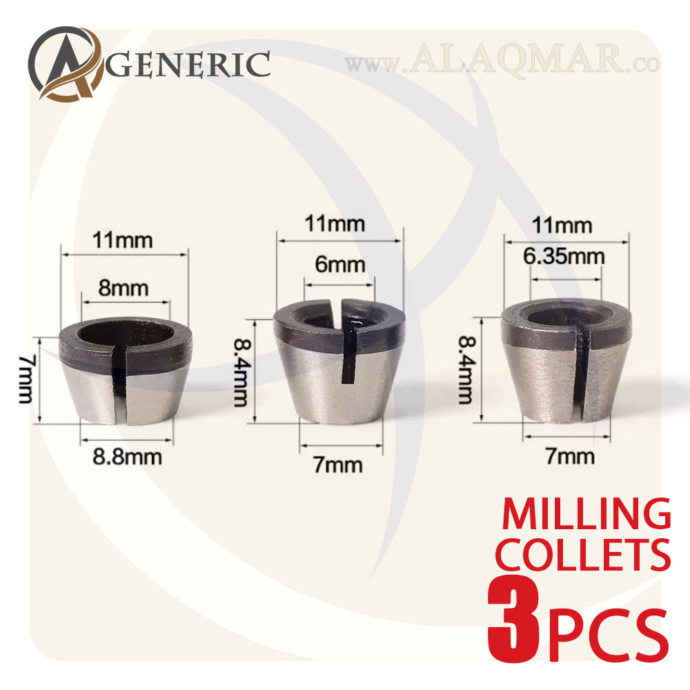 طقم كوليه ماكينة راوتر 3ق 6+6.35+8ملي G-COLLET-MULTI GENERIC