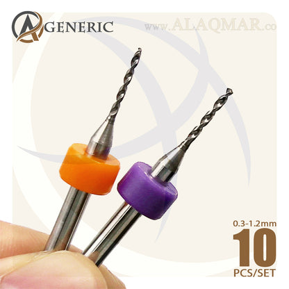 طقم بنط تنجستن كربيد الكتروني 10ق 0.3-1.2ملي اكس 3ملي PCB10P03 GENERIC