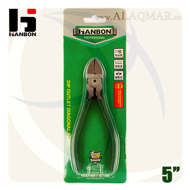 قصافة جانبية مشطوف 5بوصة 140ملي يد اخضر M.744105 HANBON