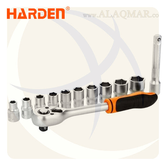طقم لقم رباط مسدسة 1/2بوصة 12ق CrV علي كارت 510016 HARDEN