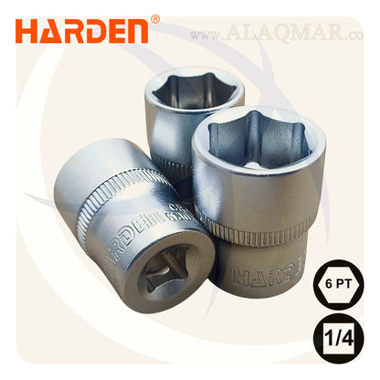طقم لقم رباط مسدسة و لقم سن مفك علي مربع 1/4بوصة 46 قطعة شنطة بلاستيك CrV 510346 HARDEN