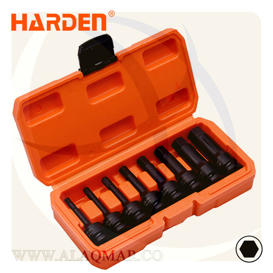 طقم لقم رباط تصادمية الن طويلة مربع 1/2بوصة 8ق  شنطة فيبر 537048 HARDEN