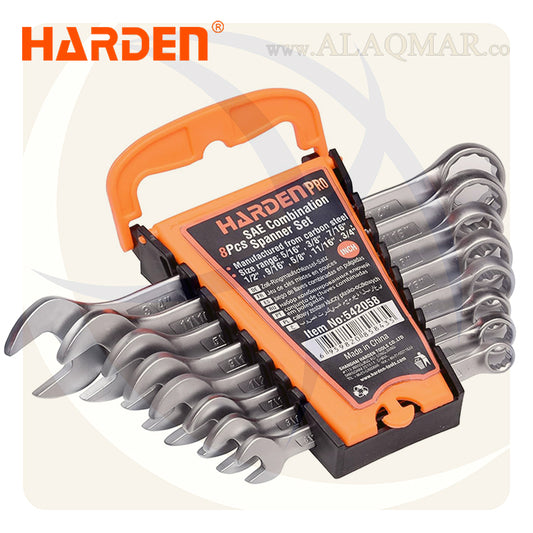 طقم مفتاح ناحية و ناحية بالبوصة 8ق 1/4-3/4بوصة CrV 542058 HARDEN