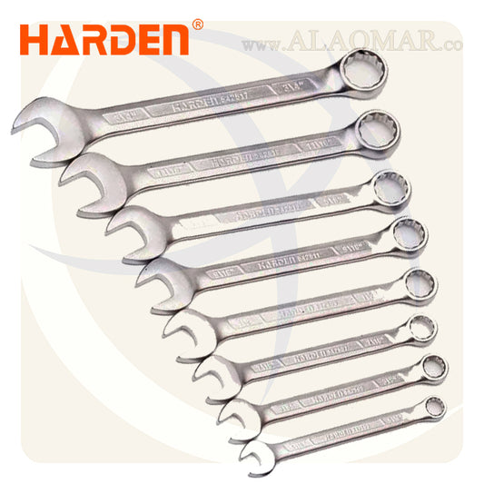 طقم مفتاح ناحية و ناحية بالبوصة 8ق 1/4-3/4بوصة CrV 542058 HARDEN