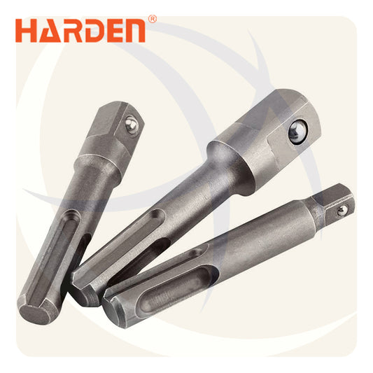 طقم ادابتر لقمة رباط 3ق من اكس SDS-PLUS الي مربع 1/4+3/8+1/2بوصة CrV 550743 HARDEN