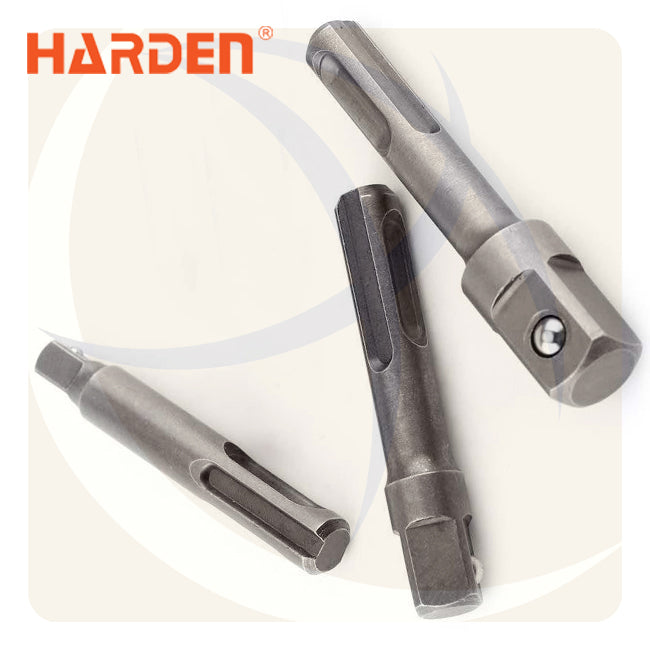 طقم ادابتر لقمة رباط 3ق من اكس SDS-PLUS الي مربع 1/4+3/8+1/2بوصة CrV 550743 HARDEN