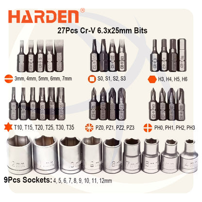 طقم مفك راتشة يد سيستم و سنون 39ق 550939 HARDEN