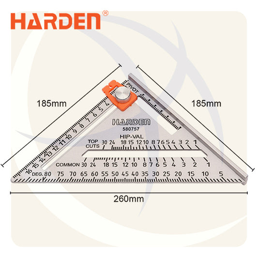 زاوية مثلث قياس معدن 7بوصة 180ملي  580757 HARDEN