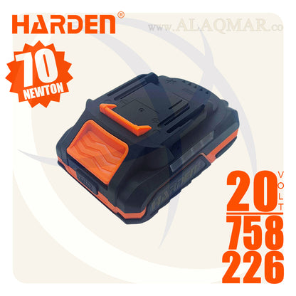 شنيور بطارية دقاق برشلس 20فولت 70نيوتن ظرف معدن 13ملي 2بطارية 2امبير Li-Ion + كيت 758226 HARDEN