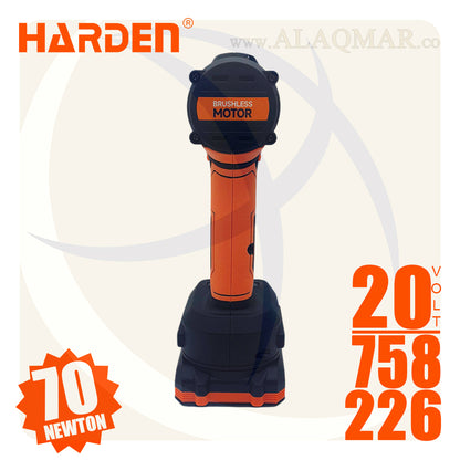 شنيور بطارية دقاق برشلس 20فولت 70نيوتن ظرف معدن 13ملي 2بطارية 2امبير Li-Ion + كيت 758226 HARDEN