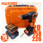 شنيور بطارية دقاق برشلس 20فولت 70نيوتن ظرف معدن 13ملي 2بطارية 2امبير Li-Ion + كيت 758226 HARDEN