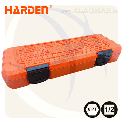 طقم لقمة رباط تصادمية مسدسة طويلة مربع 1/2بوصة 10 قطعة شنطة فيبر CrMo 537020 HARDEN