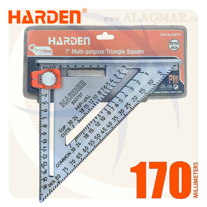 مثلث علام زاوية قياس ألومنيوم 7بوصة 180ملي  580757 HARDEN